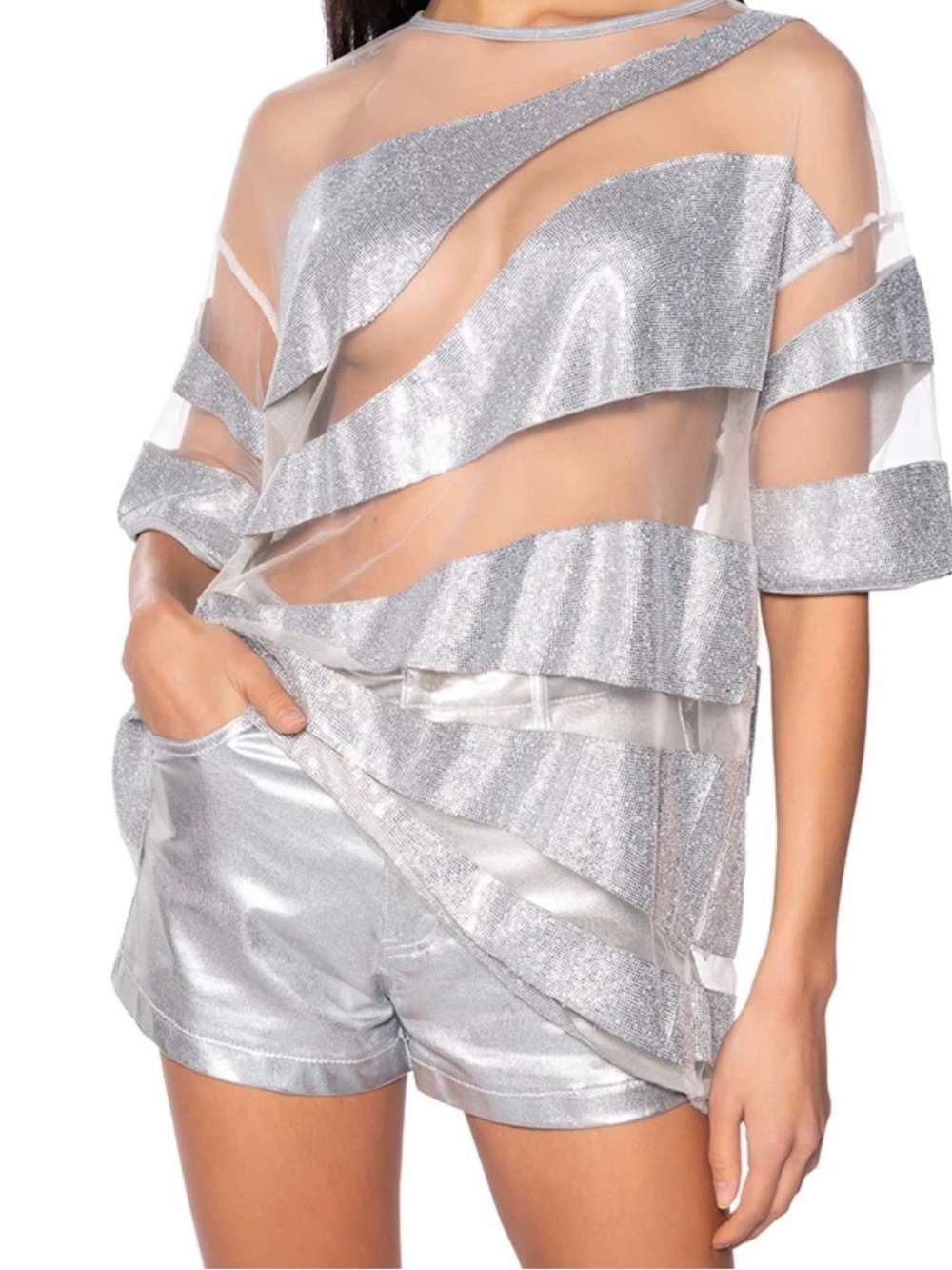 AKIRA Miracles Happen Sheer Cutout Tank